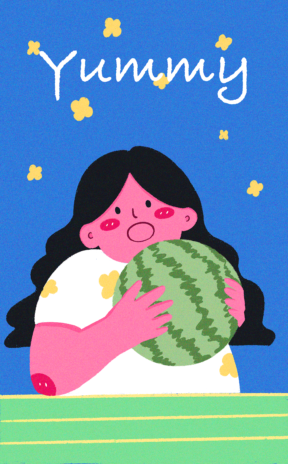 搞怪女孩的吃瓜日常（图ZMzE4NDAwOTU2） - 商业插画 - 站酷设计师阿晴儿原创素材 - 站酷ZCOOL