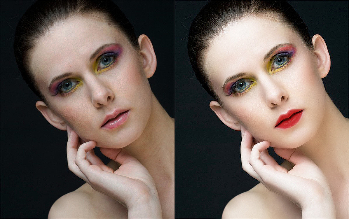 ps精修人物前后对比