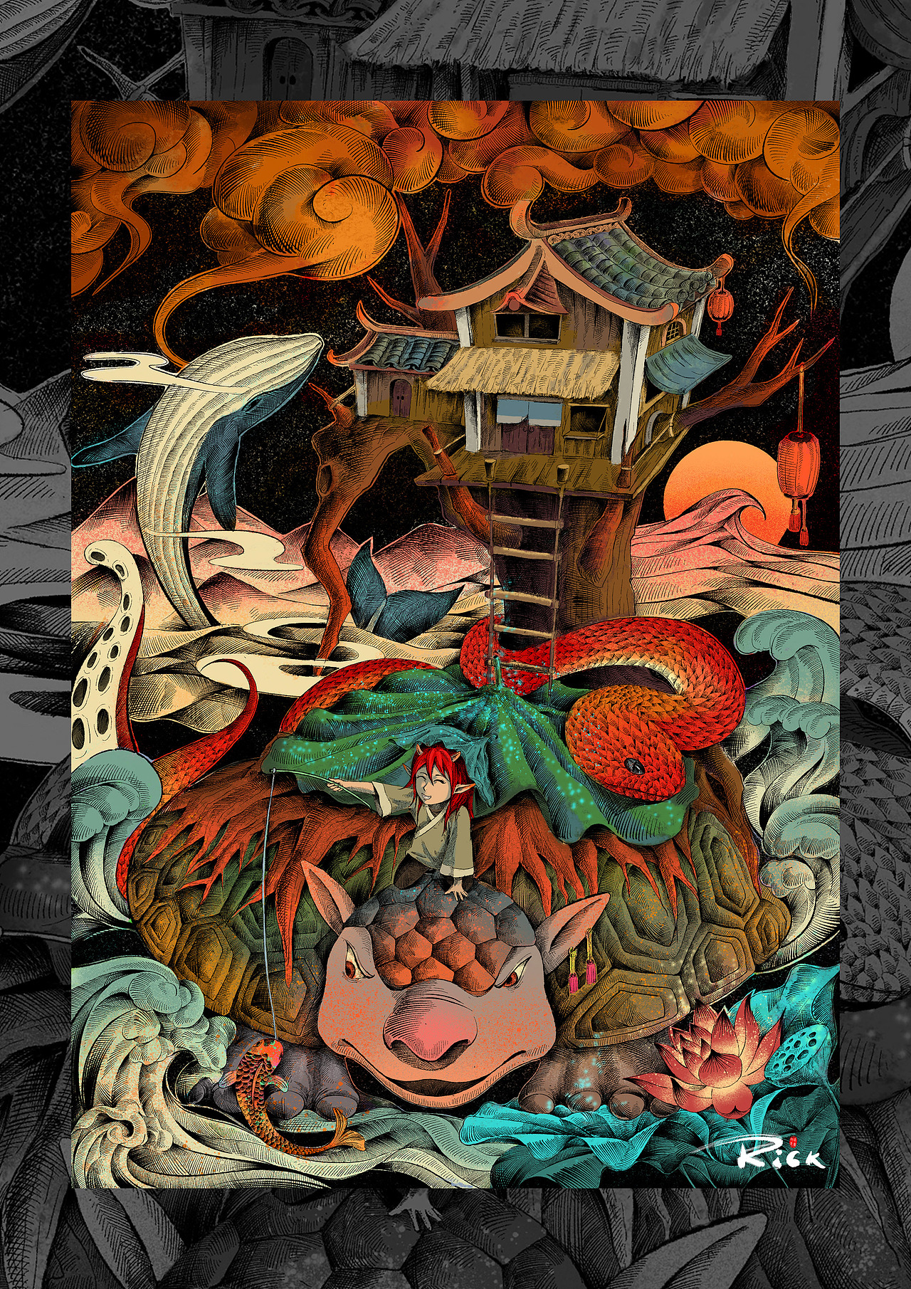 原创系列插画玄武