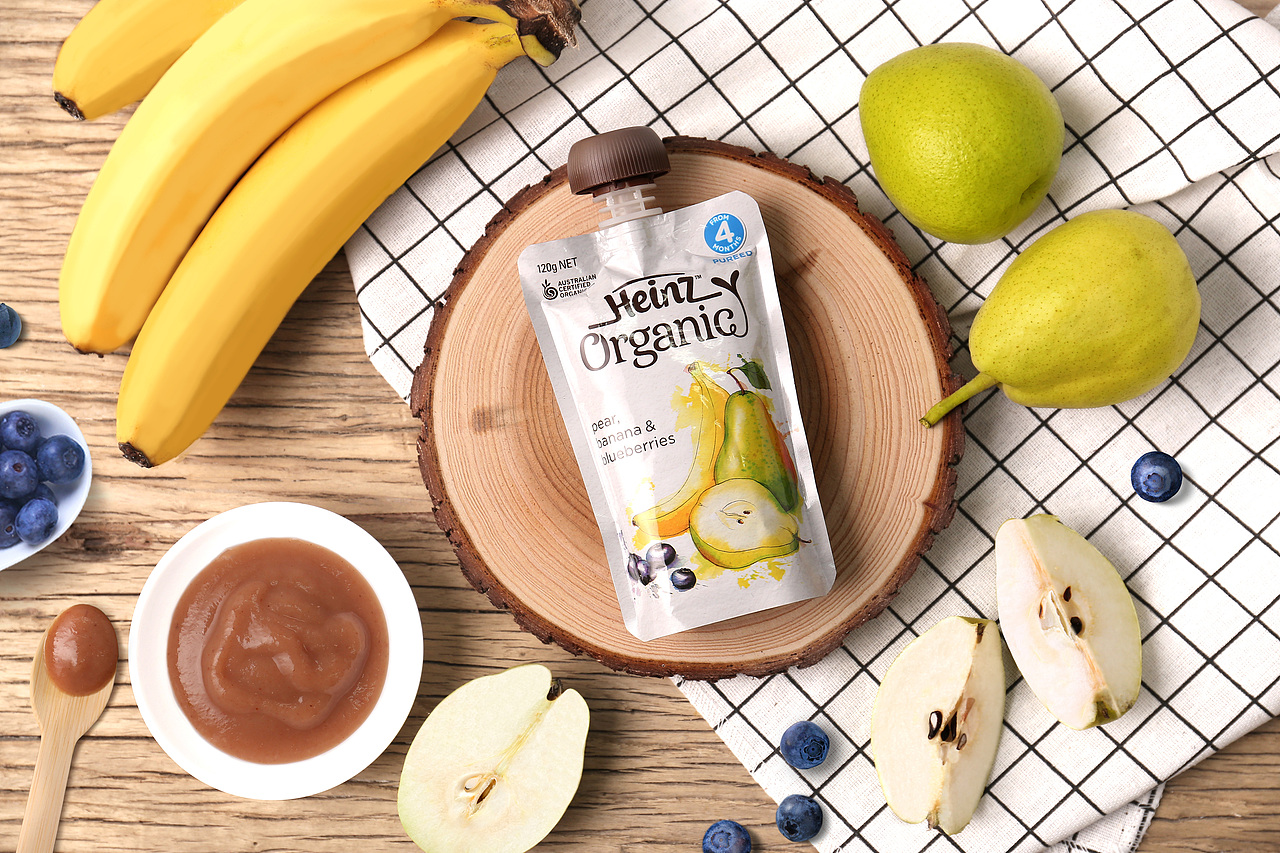 婴儿辅食果泥静物  