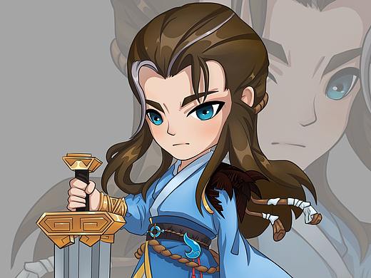 Q版楊過過程圖（個(gè)人主頁-ZNDQ2MjY5MzI=） - 游戲原畫 - 站酷設(shè)計(jì)師喵乙大仙原創(chuàng)素材 - 站酷ZCOOL