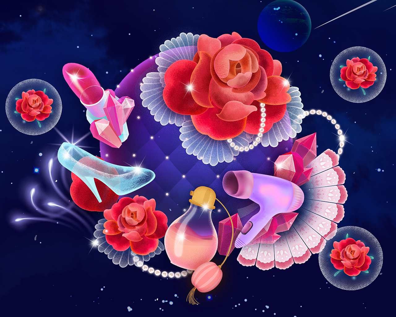 淘宝聚划算99聚星城H5宇宙星球主题插画（图ZNTg0ODM4NzY=） - 商业插画 - 站酷设计师neuneuneu原创素材 - 站酷ZCOOL