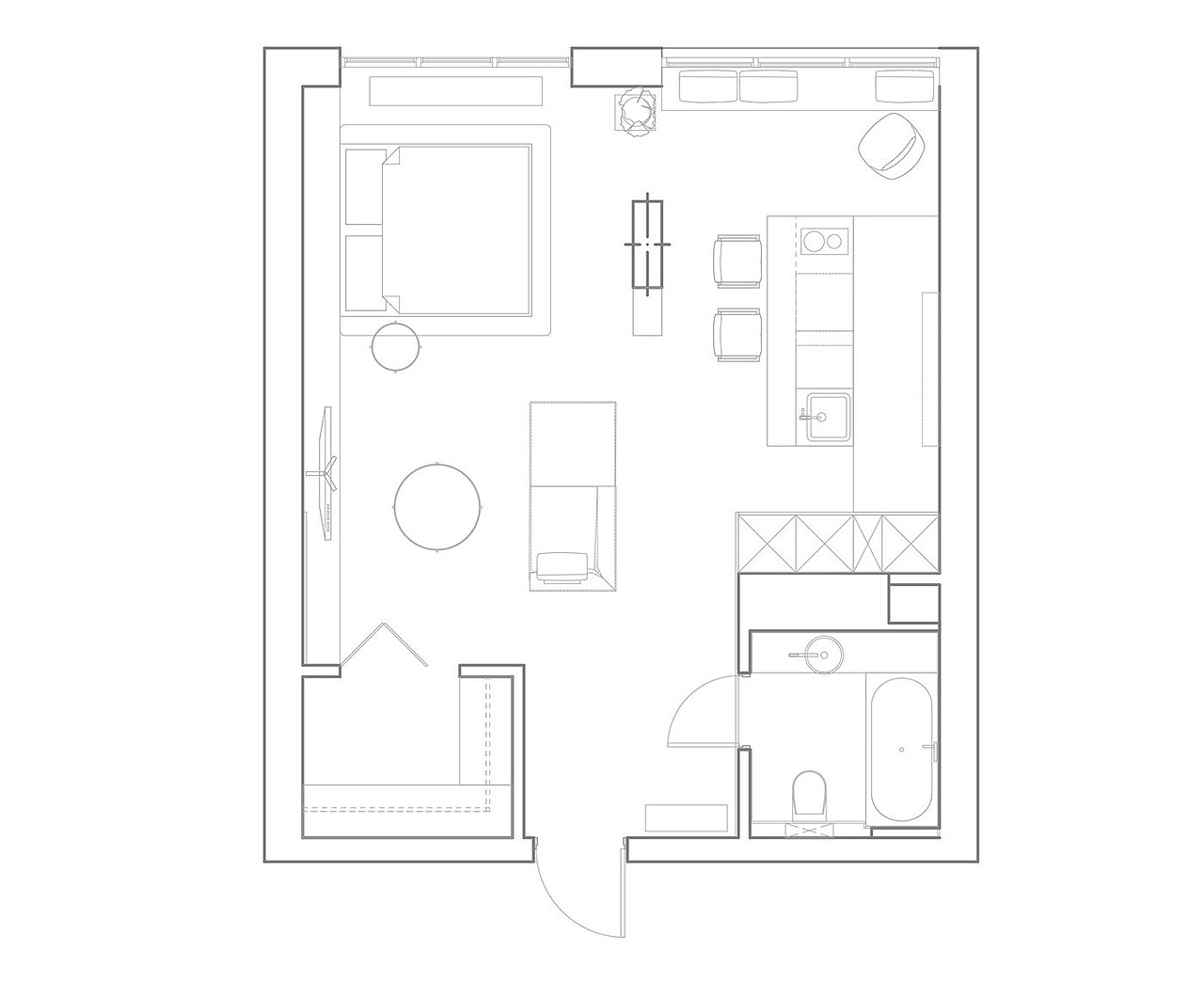 实景临摹 - 单间客房（图ZMjgxMzE2NTM2） - 家装设计 - 站酷设计师吃个车厘子原创素材 - 站酷ZCOOL
