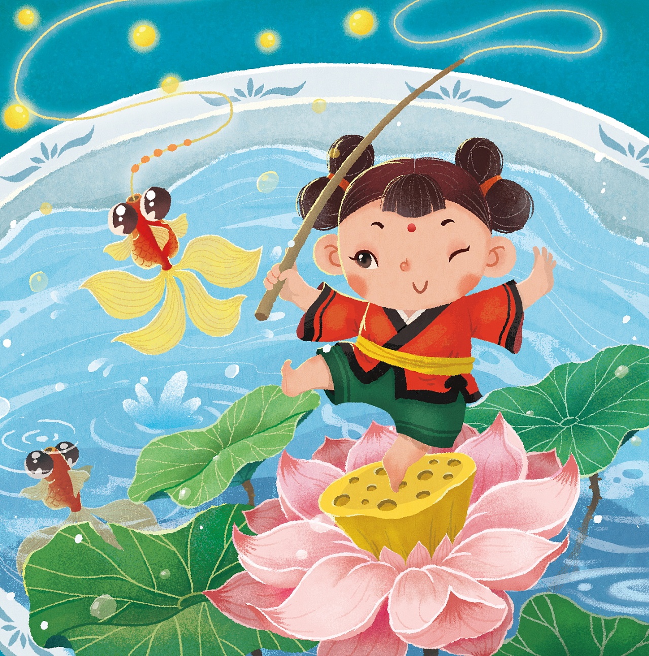 《渔童》封面|插画|商业插画|哒哒ray - 原创作品 - 站酷 (zcool)