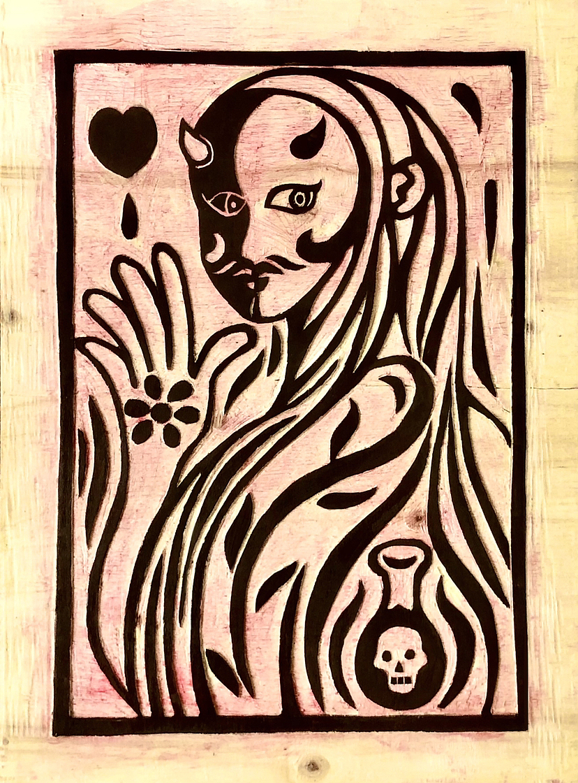 蒙娜丽莎的毒（木刻版画）