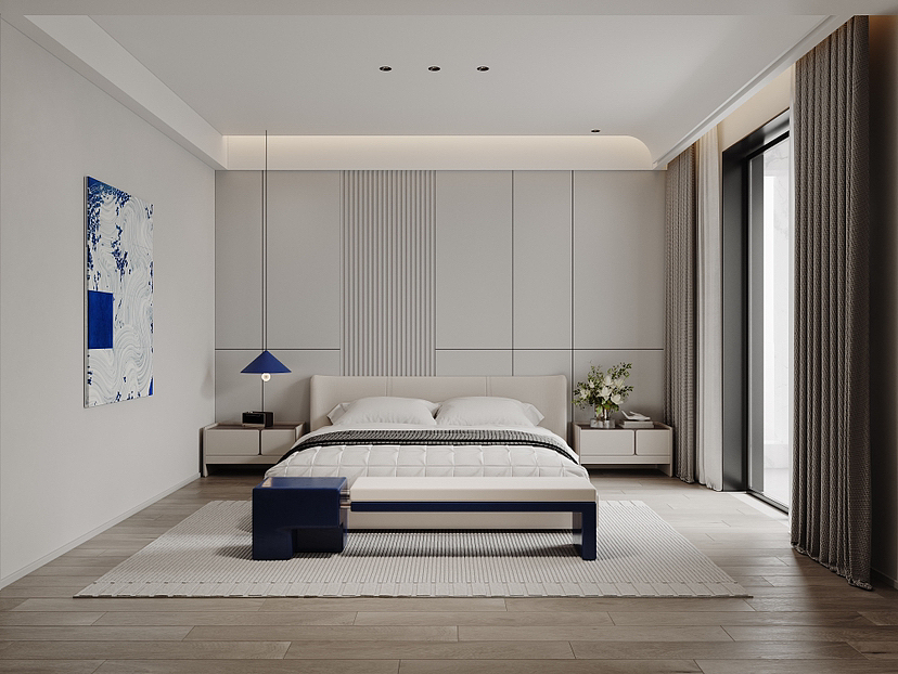室内渲染效果图实战:客厅+卧室