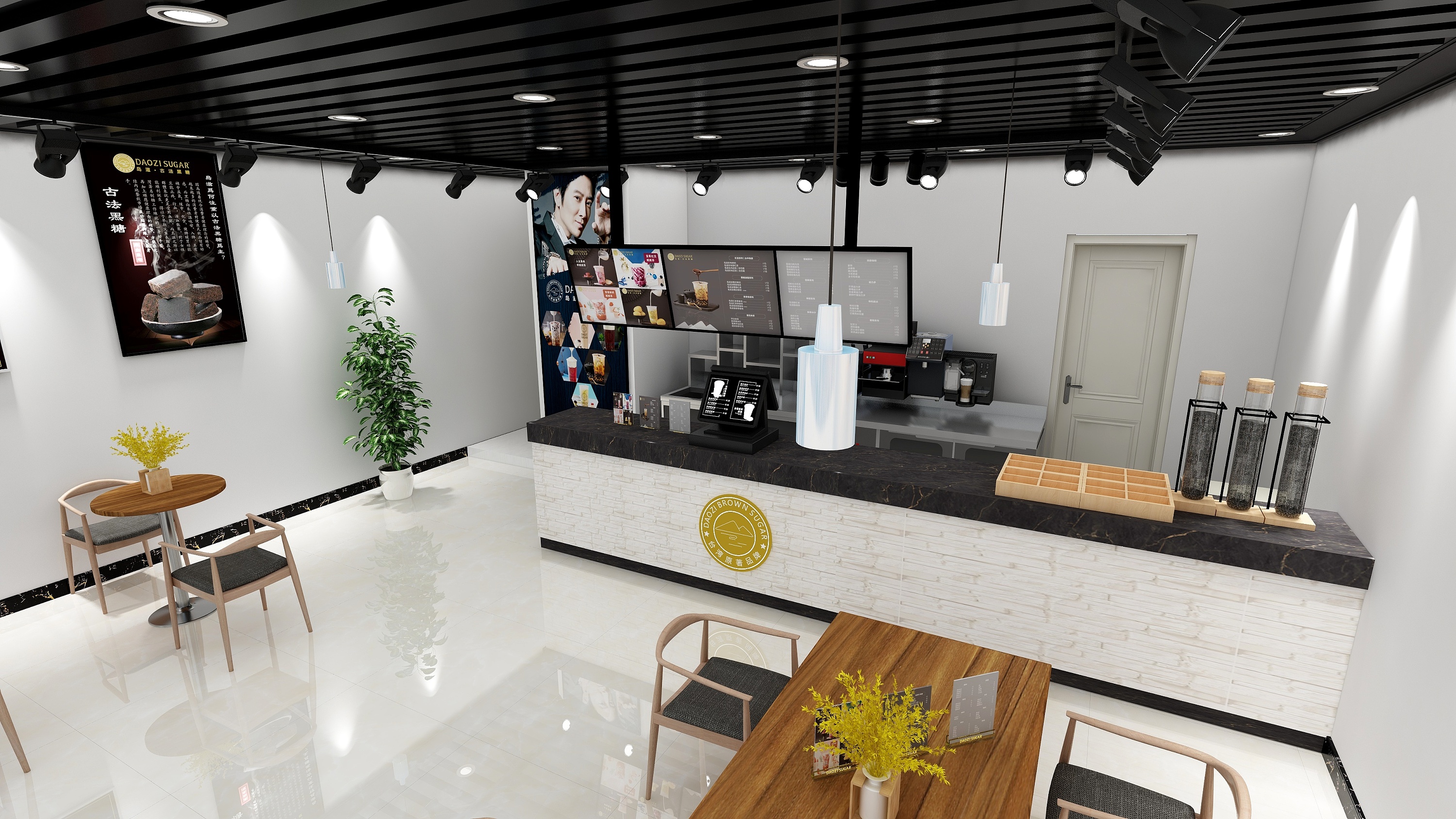 奶茶店 店铺效果图|空间|家装设计|壹眯阳輄 - 原创作品 - 站酷