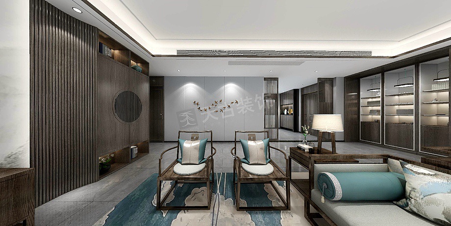 龙湖紫云台千山阅大平层装修|书香文化气息设计效果图