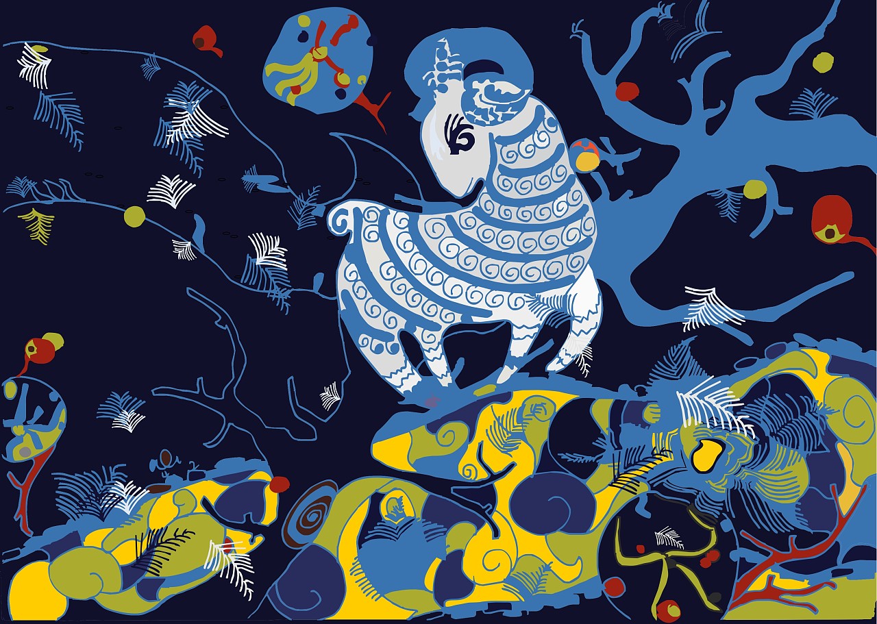 卡通可爱风小羊动物头像_美图设计室海报模板素材大全