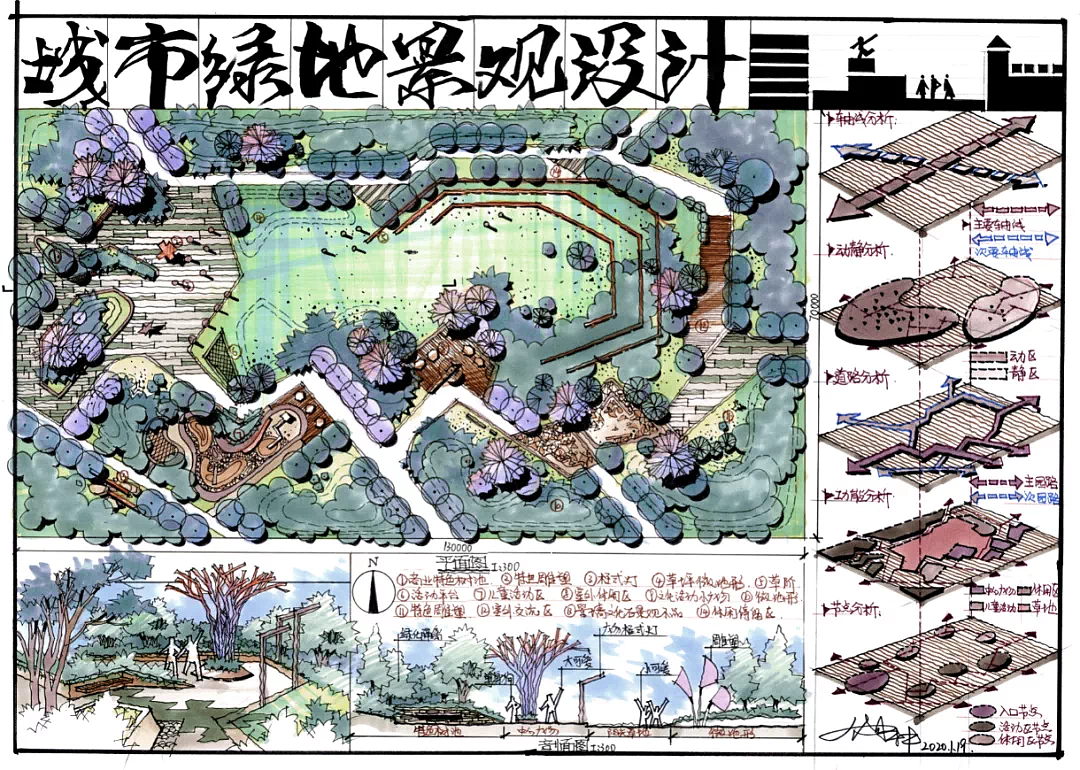 江西农业大学风景园林手绘设计考研培训｜景观设计（图ZMjgwMDY2NTI4） - 绘画 - 站酷设计师南昌手绘考研原创素材 - 站酷ZCOOL