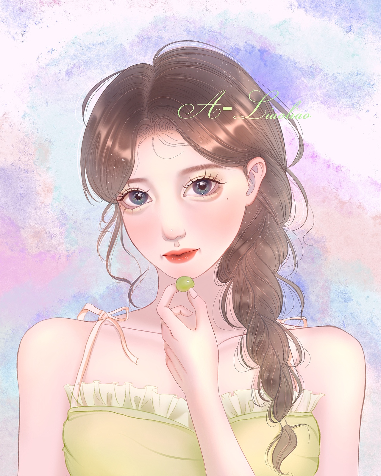 板绘少女插画头像