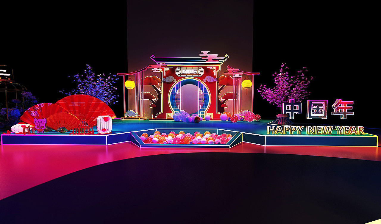 国潮结合潮流感的舞台效果很炸