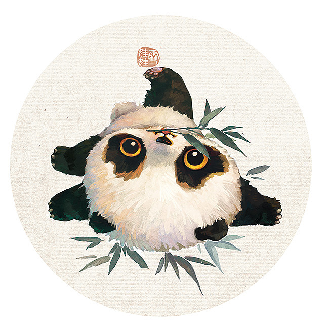 【萌宠by雪娃娃】——熊猫&竹&荷花&银杏&枇杷（图ZMTY2MTEwMDg0） - 商业插画 - 站酷设计师雪娃娃童画原创素材 - 站酷ZCOOL