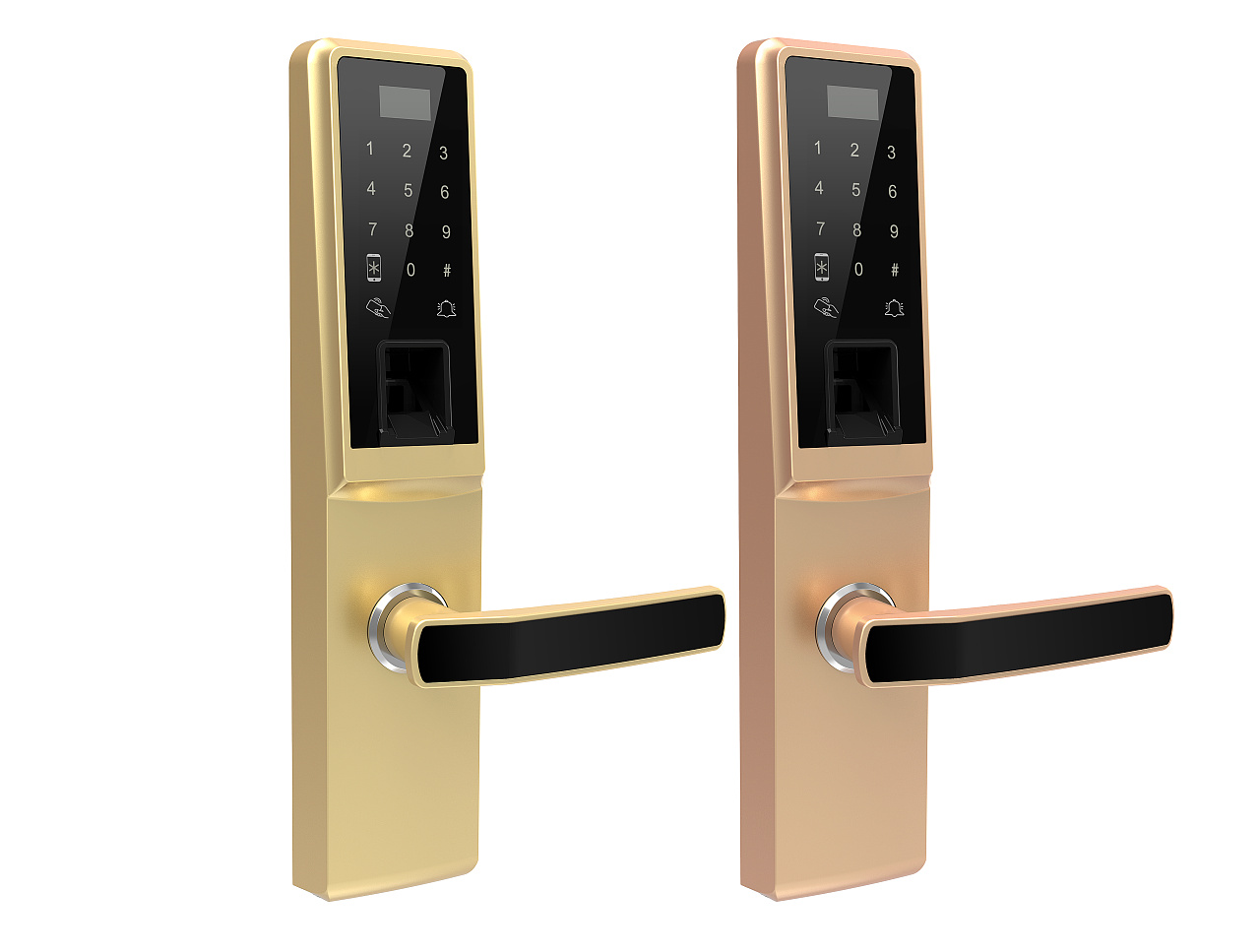 智能锁渲染智能密码指纹锁门锁工业设计