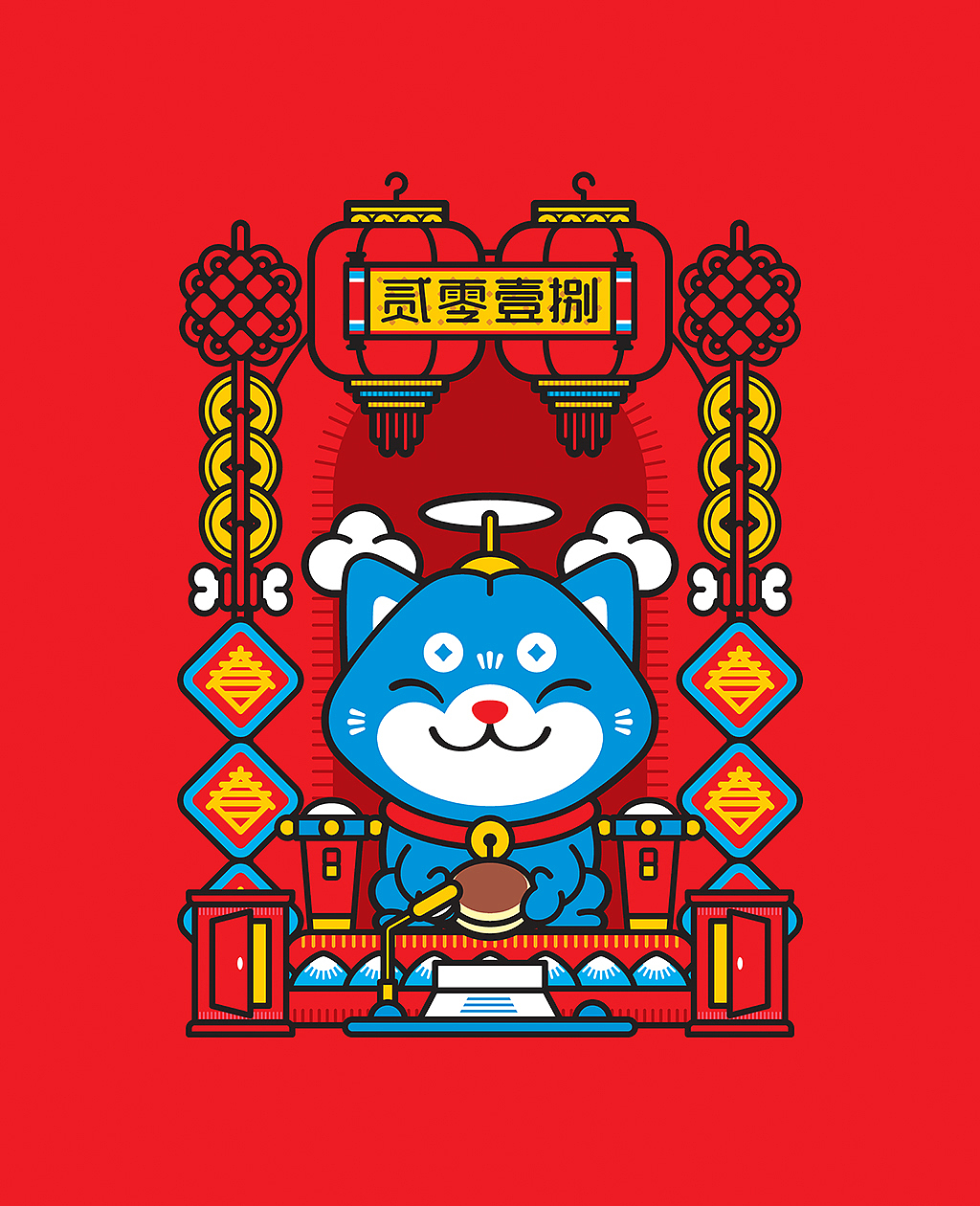 来福与旺财 狗年吉祥物设计（图ZOTYxOTU5MjA=） - IP形象 - 站酷设计师天空之城的下水道原创素材 - 站酷ZCOOL