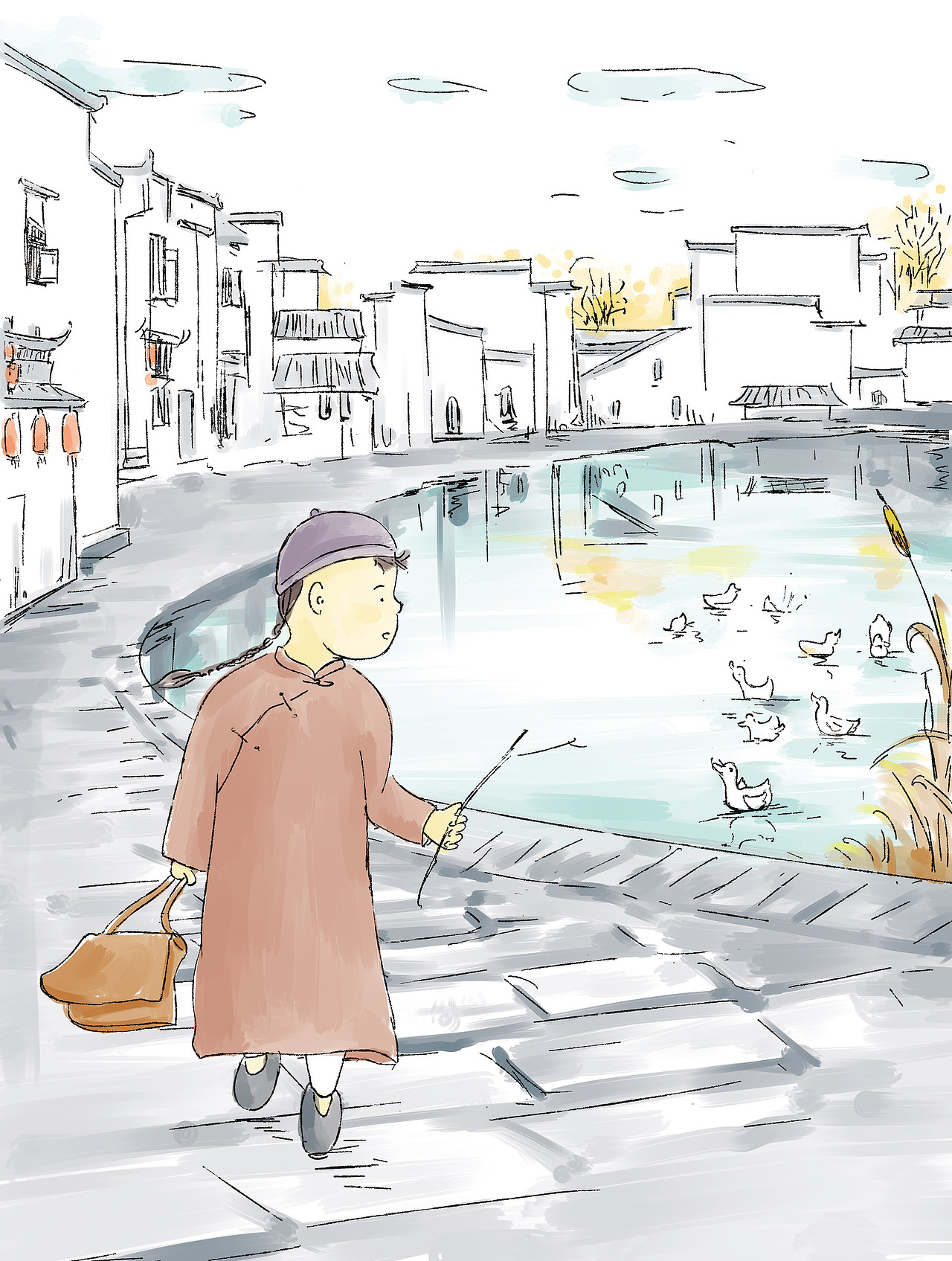 《阿进上学》（图ZMjIwNTQ0OTUy） - 儿童插画 - 站酷设计师狗儿婉儿原创素材 - 站酷ZCOOL