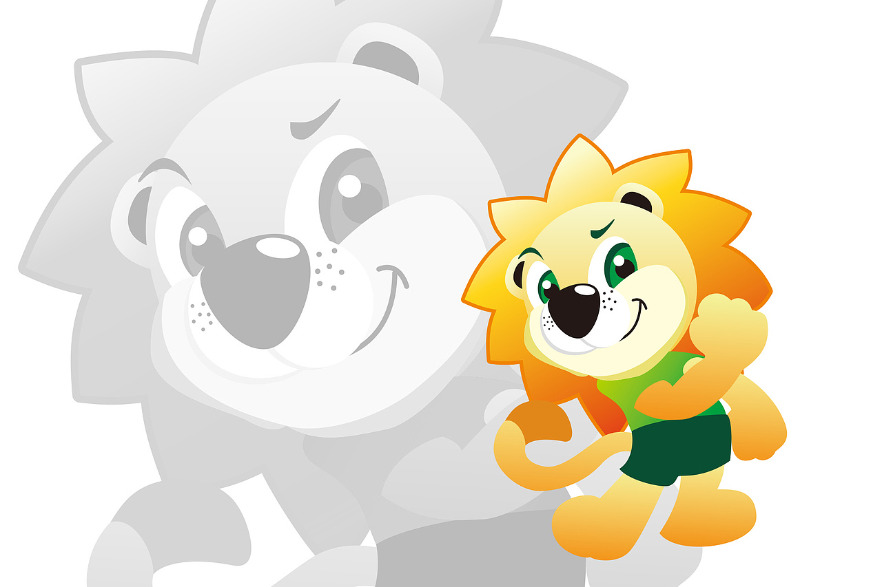 辛巴星钢琴标志和吉祥物小狮子