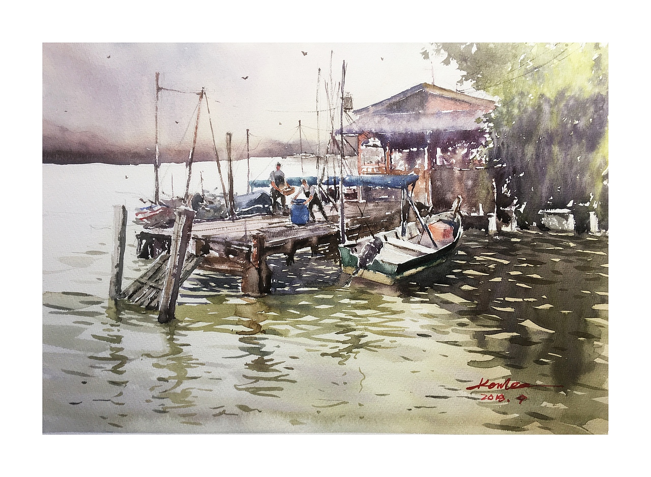 一组水乡风情的风景