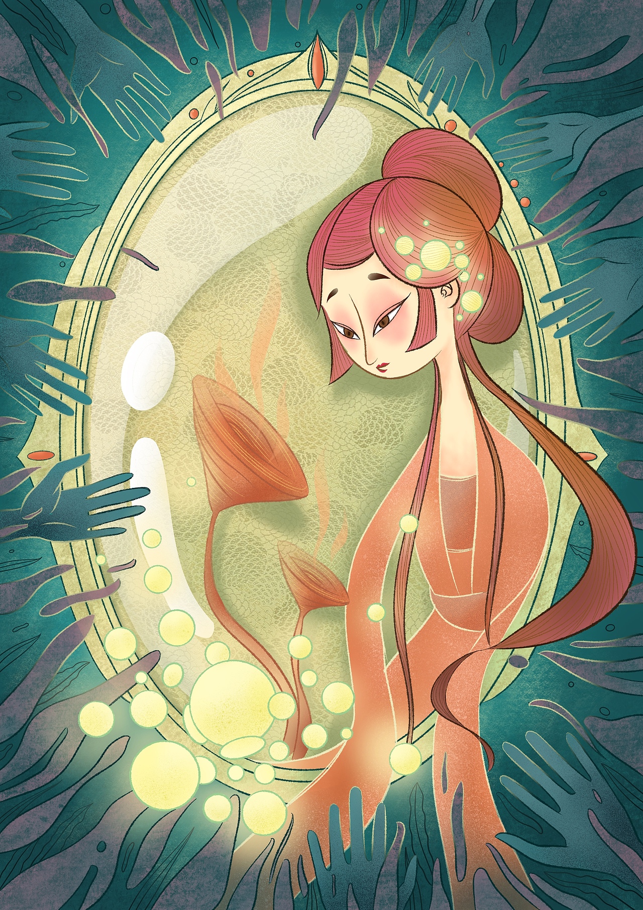 国风 插画 魔镜|插画|创作习作|格机机 - 原创作品 - 站酷 (zcool)