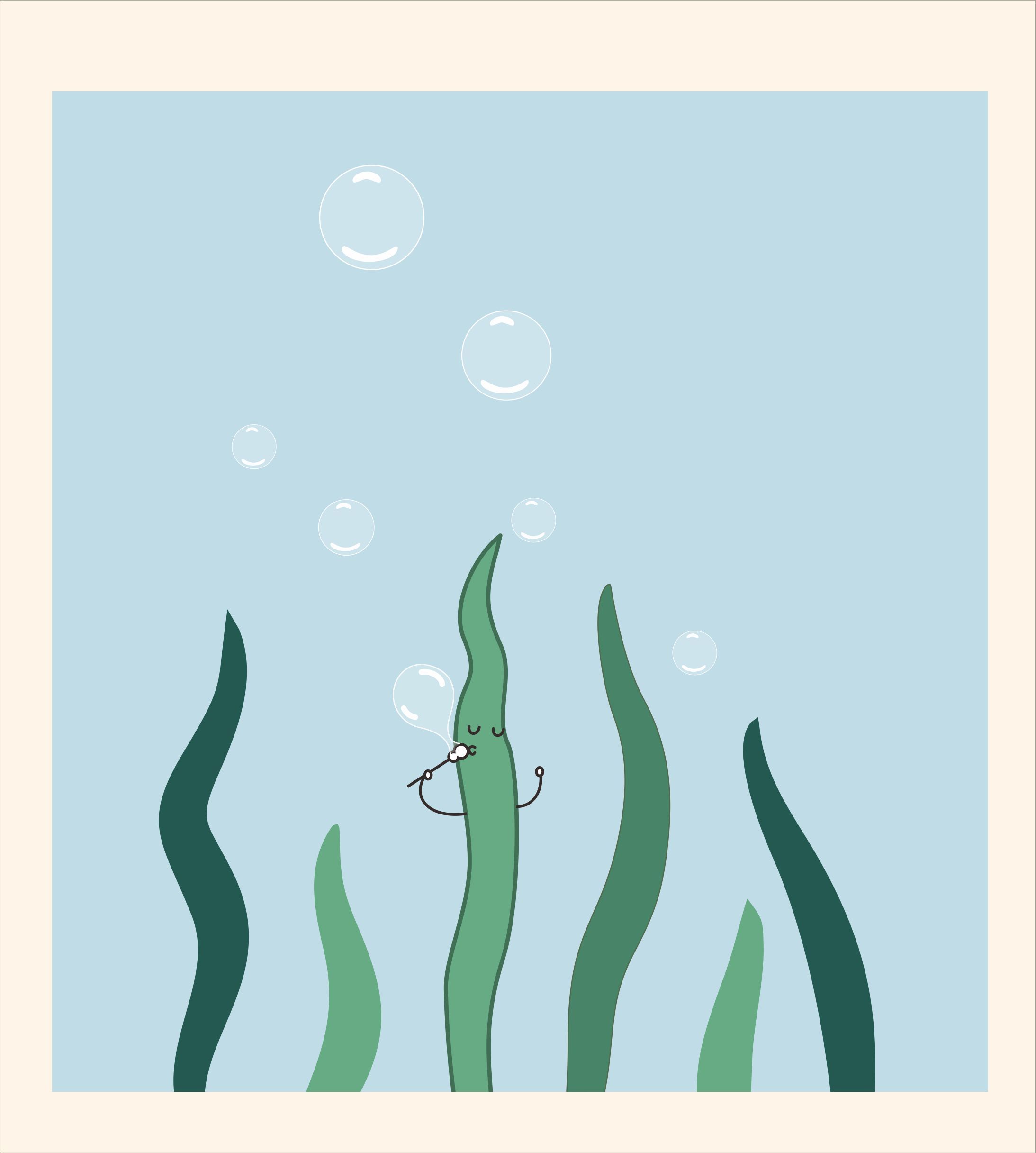 爱吹泡泡的海藻|插画|儿童插画|嗯嗯是呢 - 原创作品 - 站酷 (zcool)