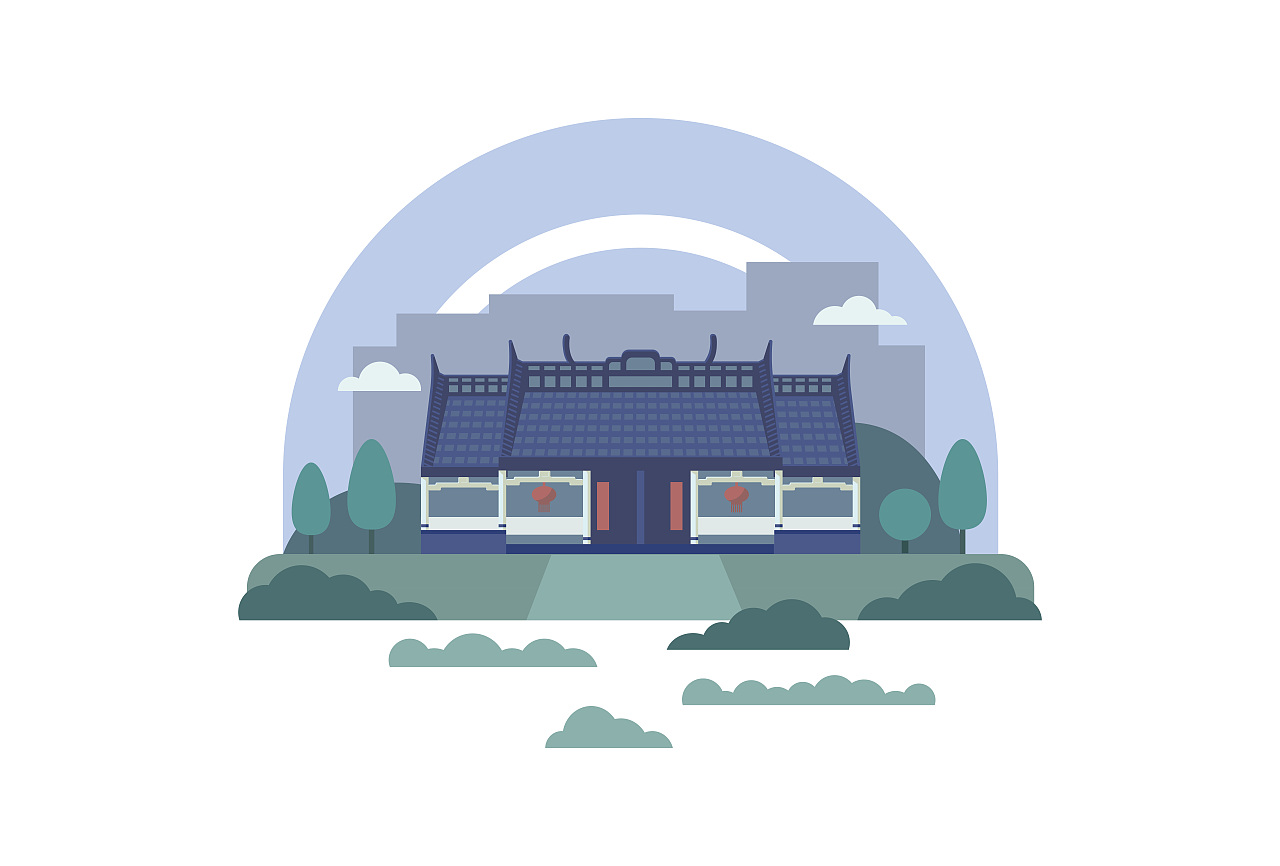 羊城新八景ai插画