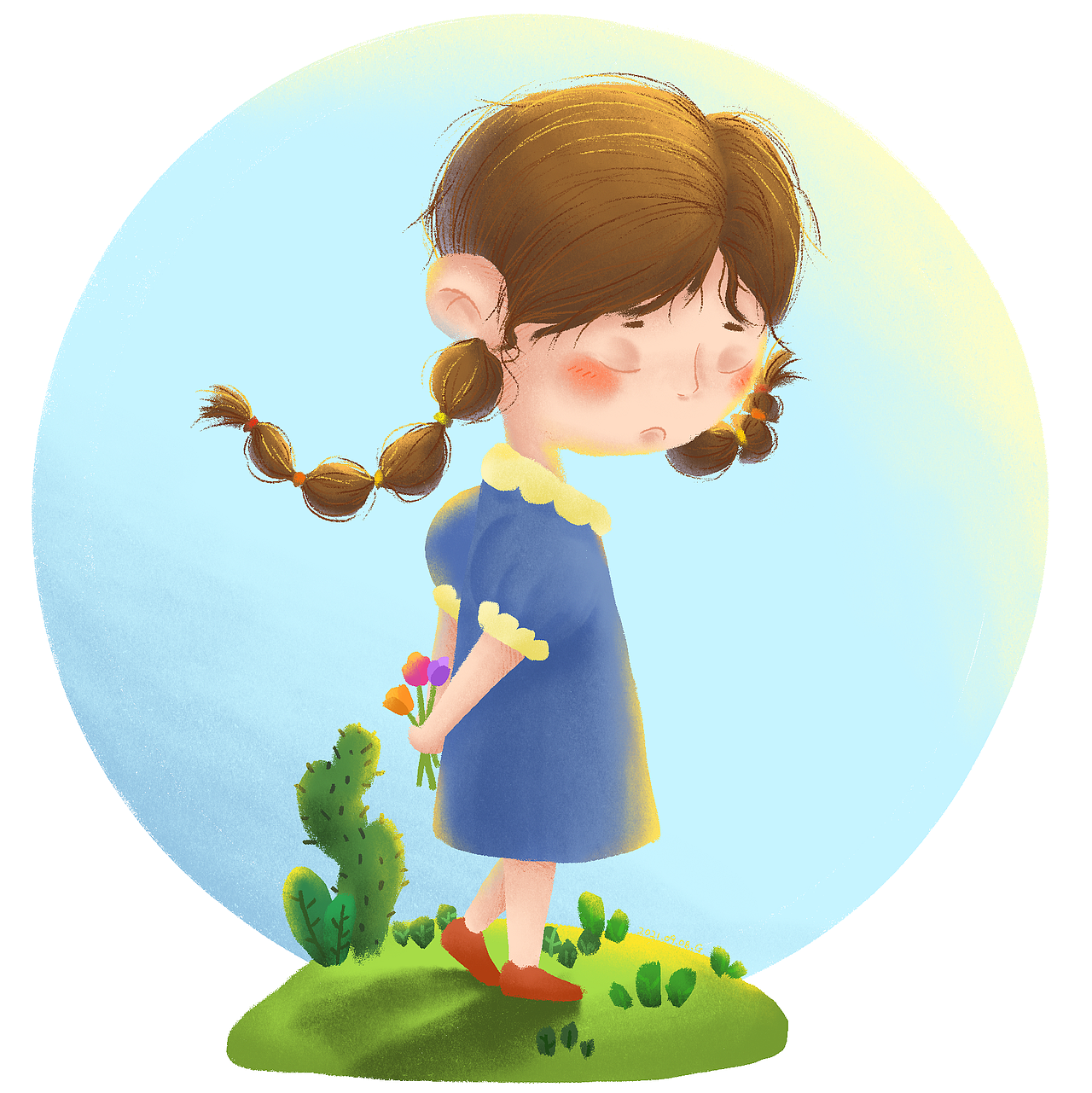 有点不开心的小朋友