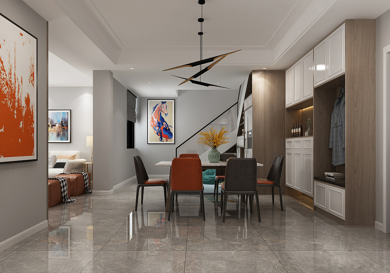 美景东望225平现代风格别墅装修效果图·简单更接近生活（图ZMTcwOTU3Mjc2） - 家装设计 - 站酷设计师小曹设计原创素材 - 站酷ZCOOL