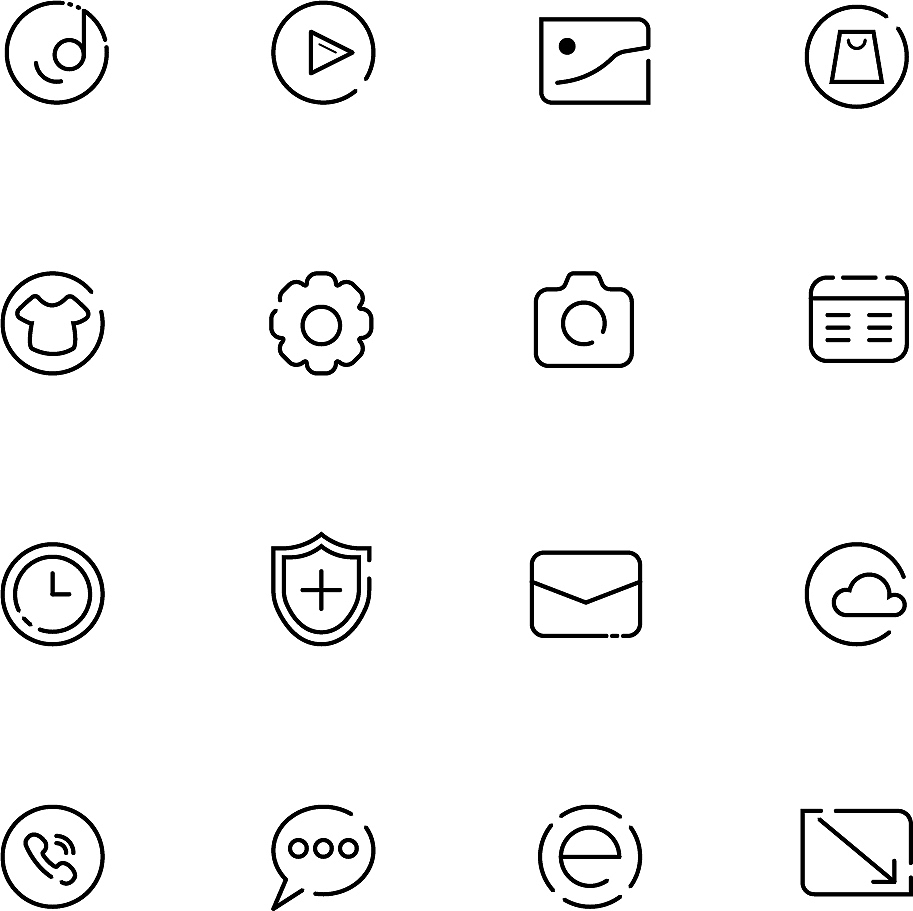 剪纸图标和上色