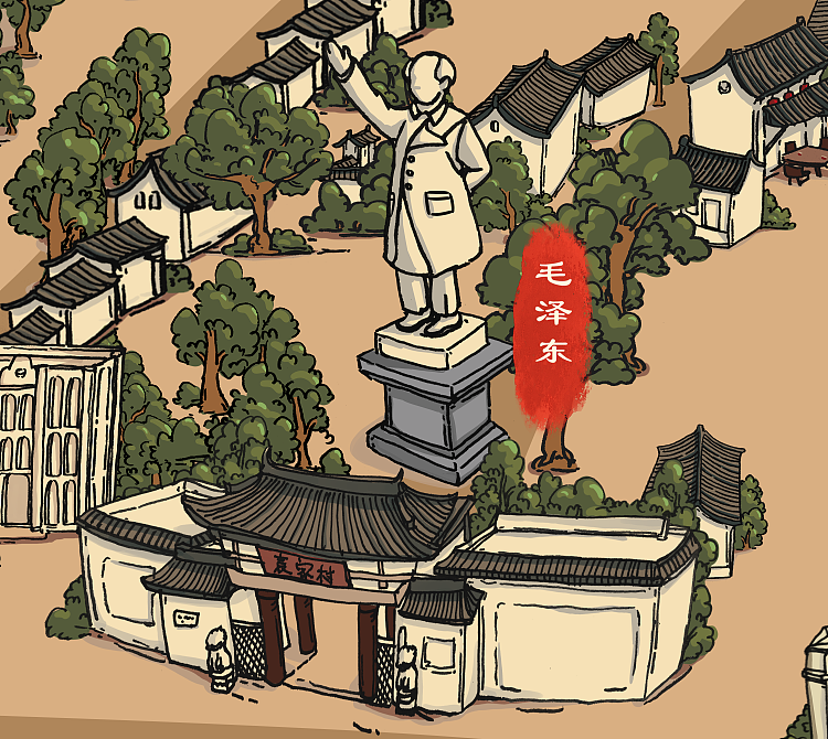 西安袁家村手绘地图