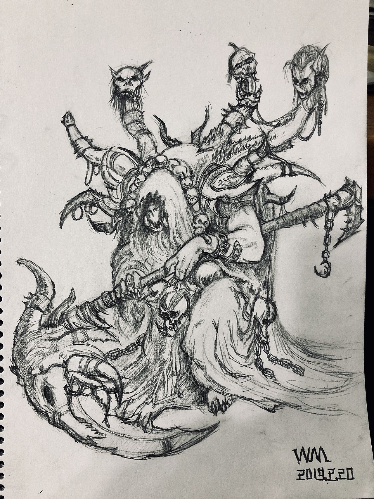 手绘原画习作魔兽世界古尔丹