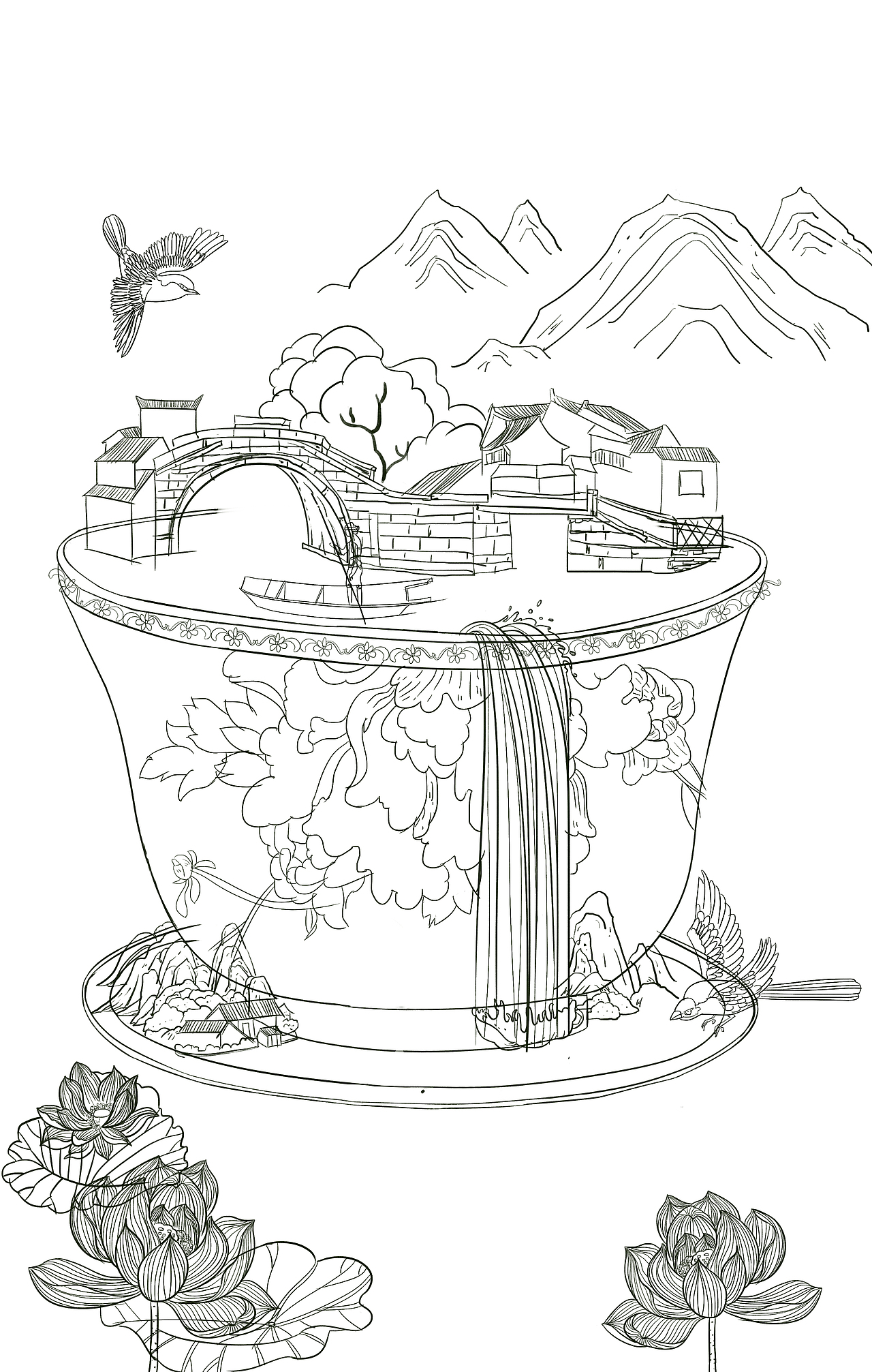 插画学习之场景临摹