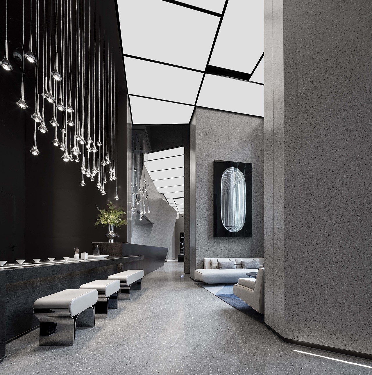 钻石切割般的售楼空间，极简纯粹，张力十足！（图ZMjQwMTI4MDI4） - 商业空间设计 - 站酷设计师道胜设计原创素材 - 站酷ZCOOL
