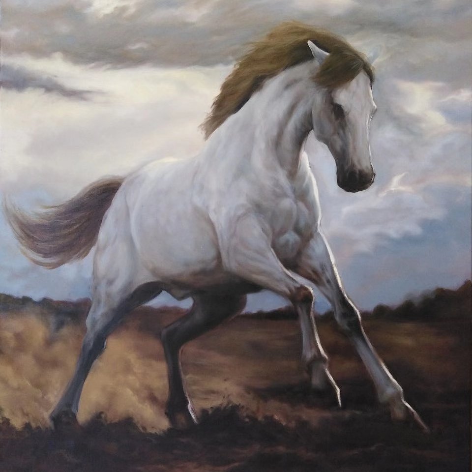 宠物画家刘诗洋画马作品欣赏