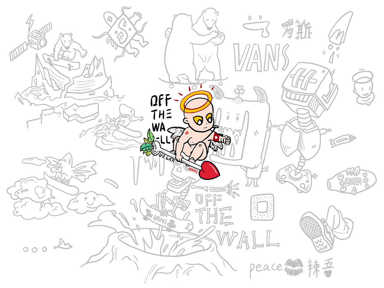 off the wall（图ZMTc3OTIzMzY0） - 商业插画 - 站酷设计师UEGAR_宇佳原创素材 - 站酷ZCOOL