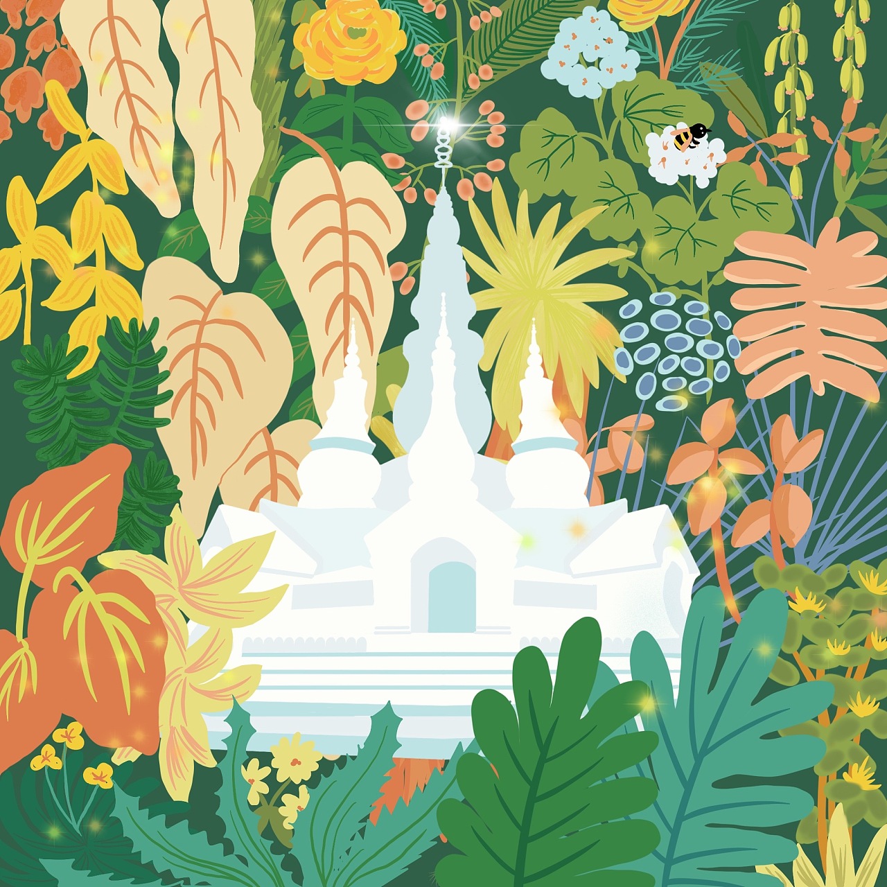 西双版纳插画设计