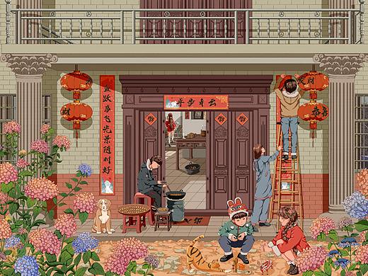 过年（个人主页-ZNTgyMDY2NzI=） - 创作习作 - 站酷设计师七鲤sve原创素材 - 站酷ZCOOL