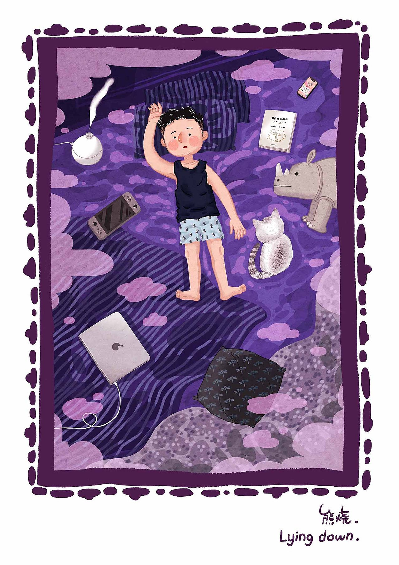 沉浸夏日系列插畫（圖ZMTc2ODQ2Mzgw） - 繪本 - 站酷設(shè)計師熊燒原創(chuàng)素材 - 站酷ZCOOL