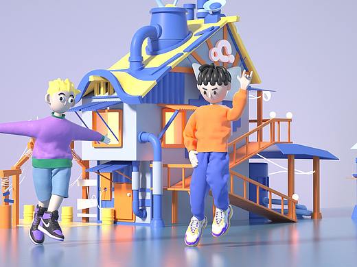 C4D卡通建模练习