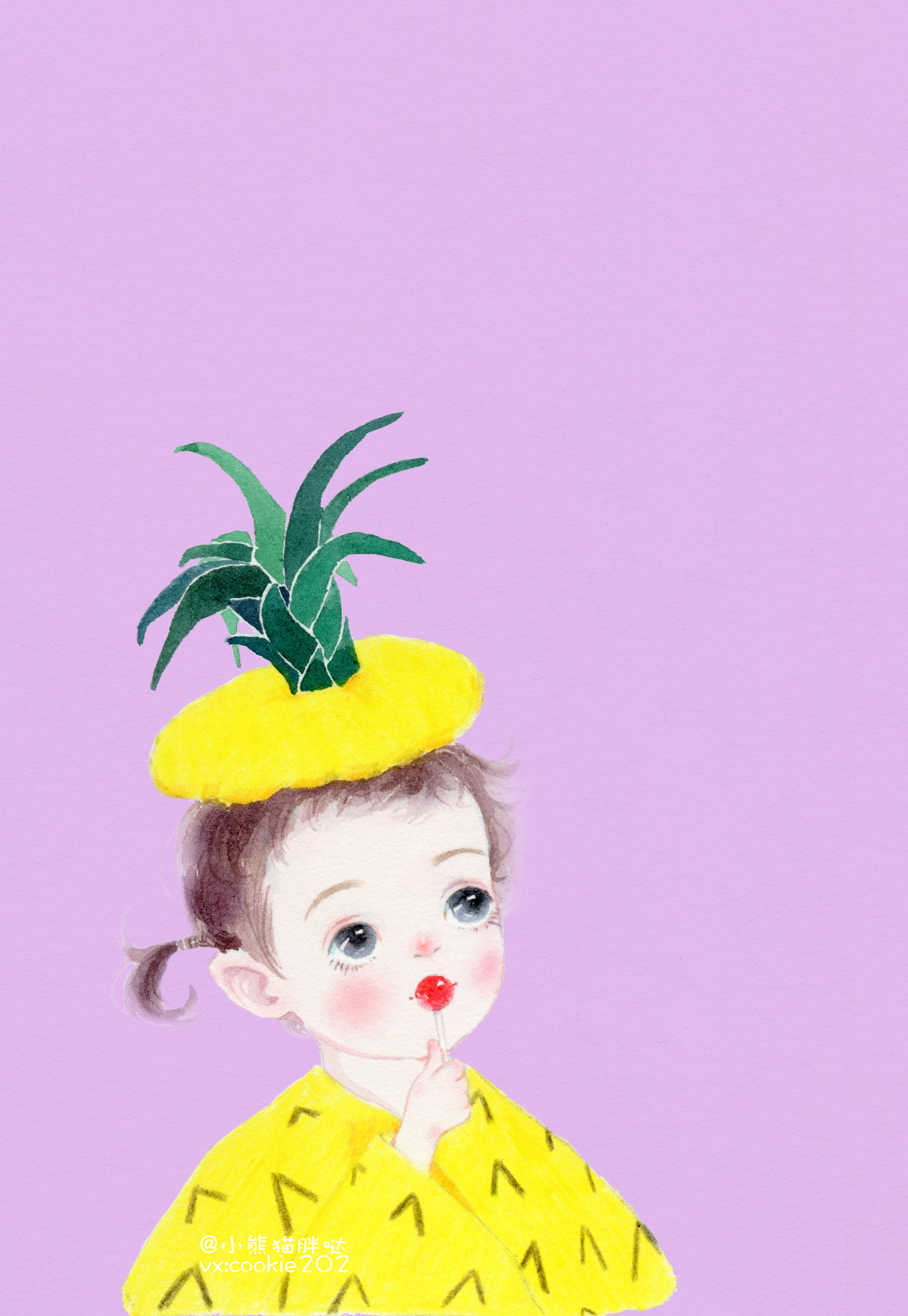 水彩手绘人物水彩儿童插画水彩人像头像画像