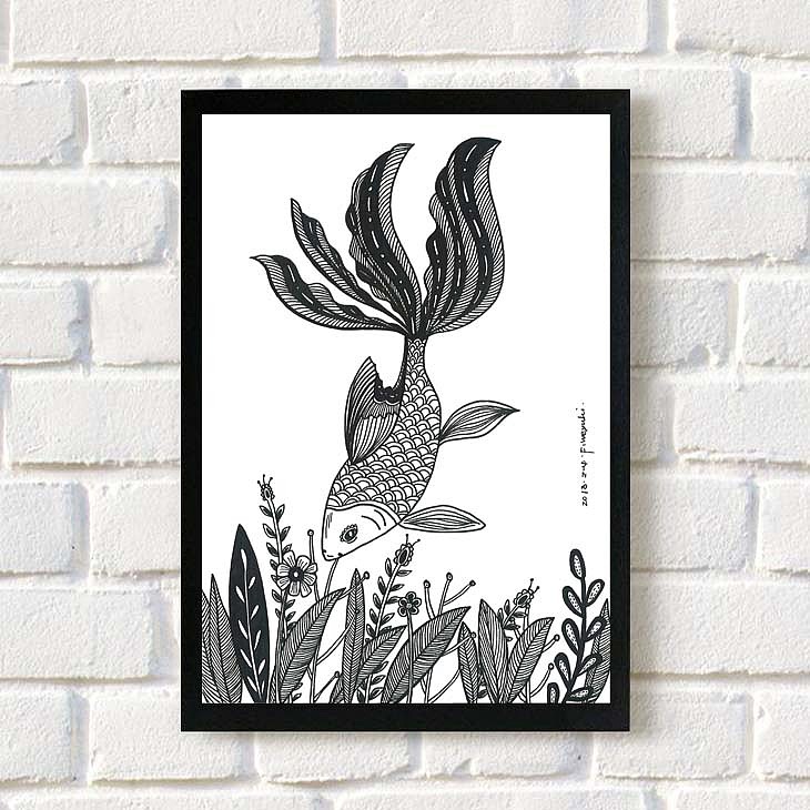 我有一片鱼塘,养了几只鱼儿