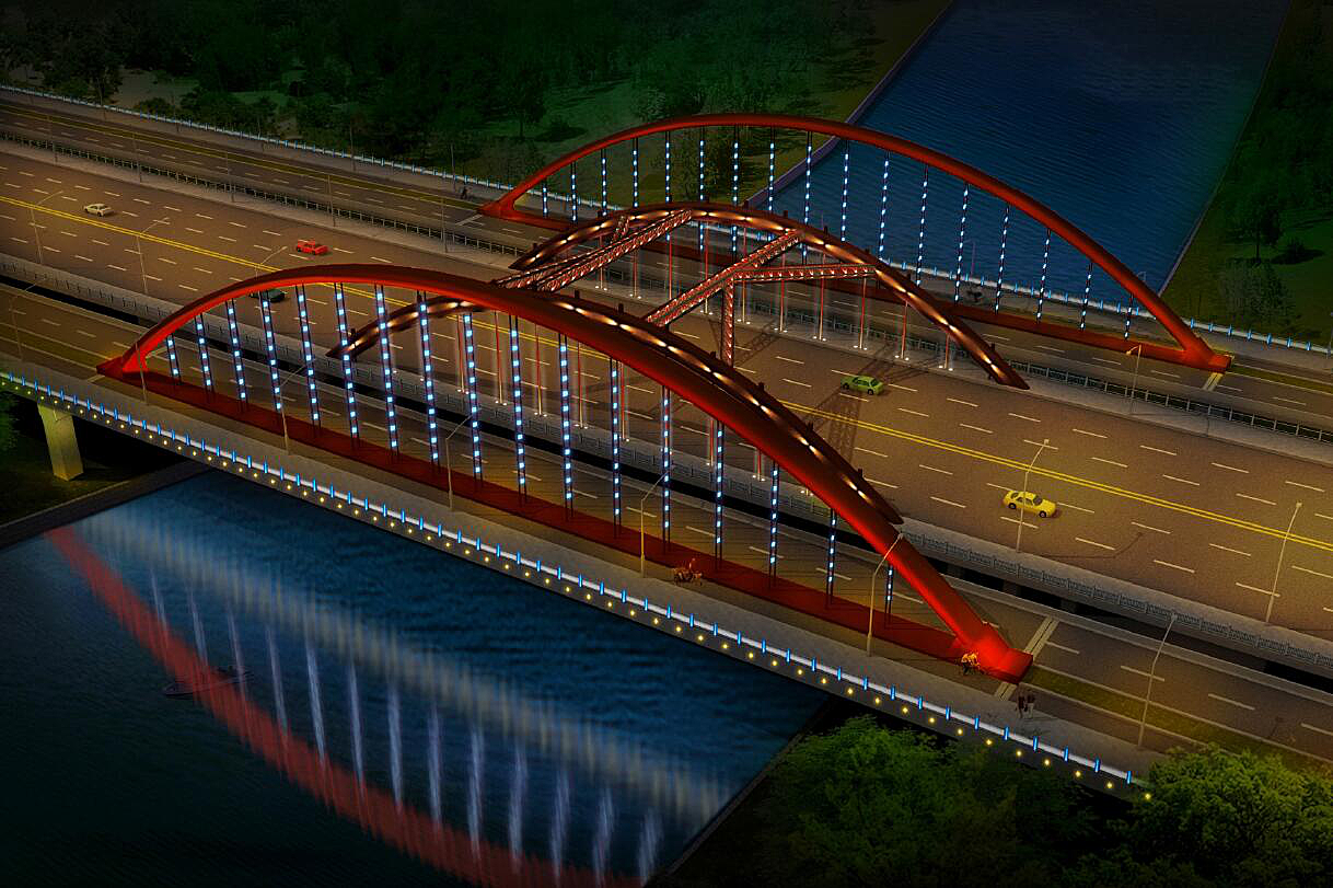 天汾大桥系杆拱整体吊装成功_南通路桥工程有限公司