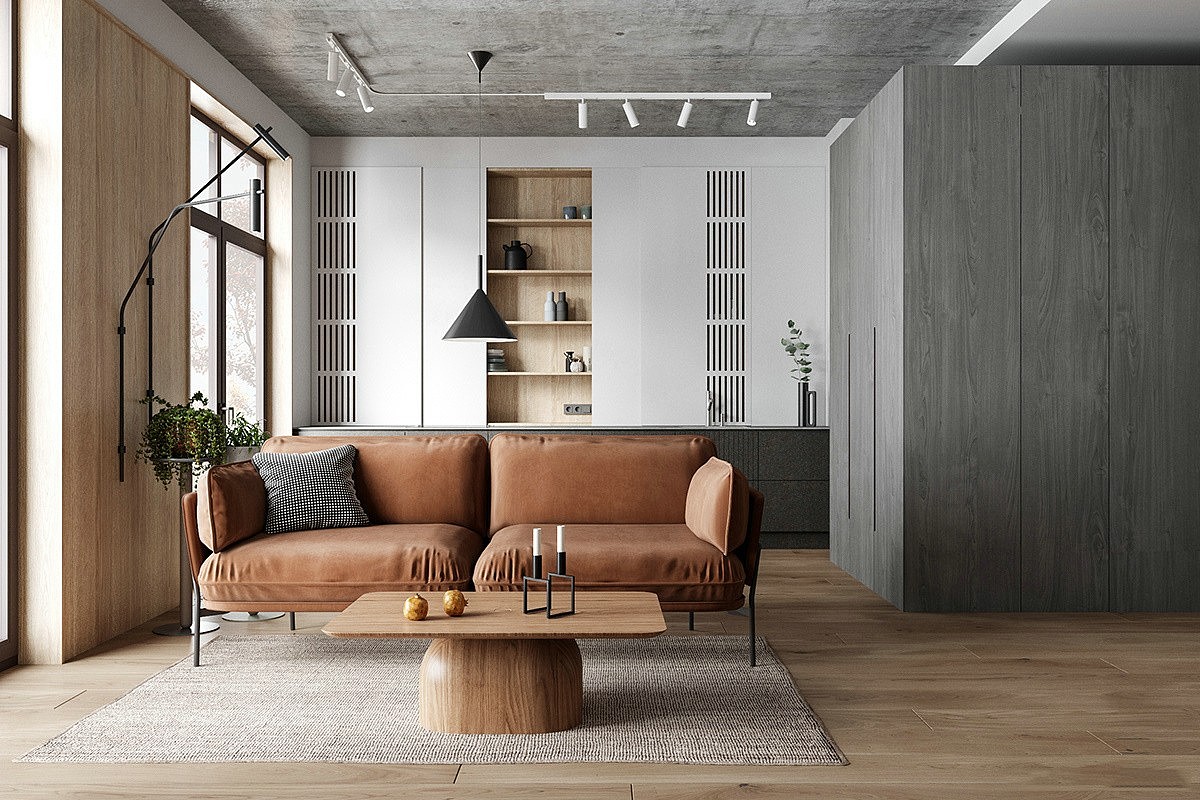 工业元素+木质温馨，演绎舒适极简的魅力（图ZMjE2MDk1MzQw） - 家装设计 - 站酷设计师1992效果图小九原创素材 - 站酷ZCOOL