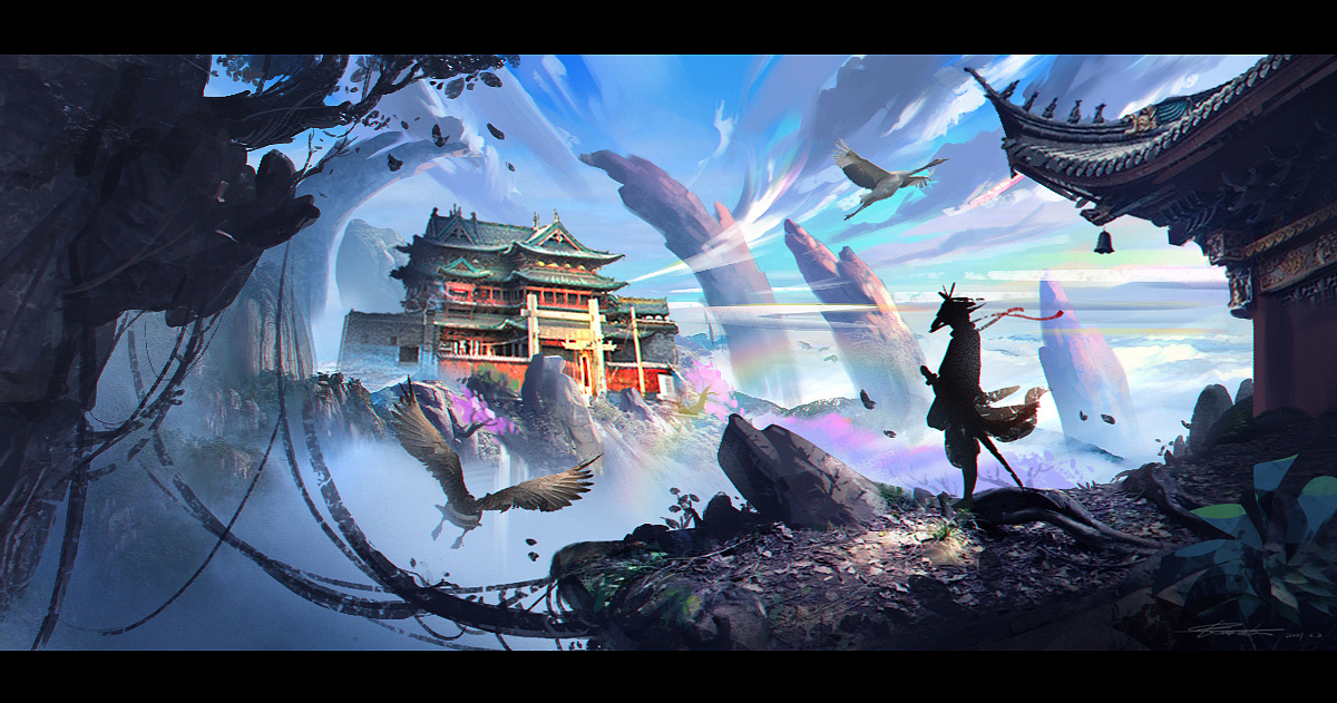 厚涂概念场景原画氛围图设计教程