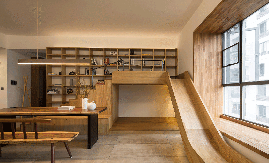 客厅定制原木滑滑梯，生活保持童真（图ZMjYyMzEwODA4） - 家装设计 - 站酷设计师峰光无限装饰原创素材 - 站酷ZCOOL
