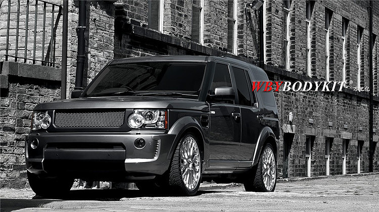 路虎发现4改装kahn凯恩包围中网前后包角led灯保险杠