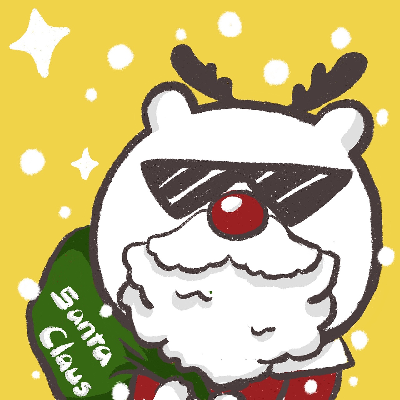 圣诞头像动物系列OvO（图ZMjMwODIyNzAw） - 新锐潮流插画 - 站酷设计师饺子熊原创素材 - 站酷ZCOOL