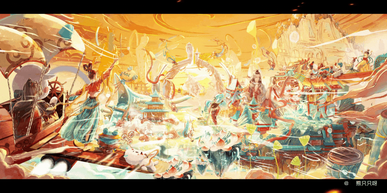 氛围国风场景KV-画家乡·甘肃(图ZMjg4MTcxMDM2) - 商业插画 - 站酷设计师熊只只呀原创素材 - 站酷ZCOOL