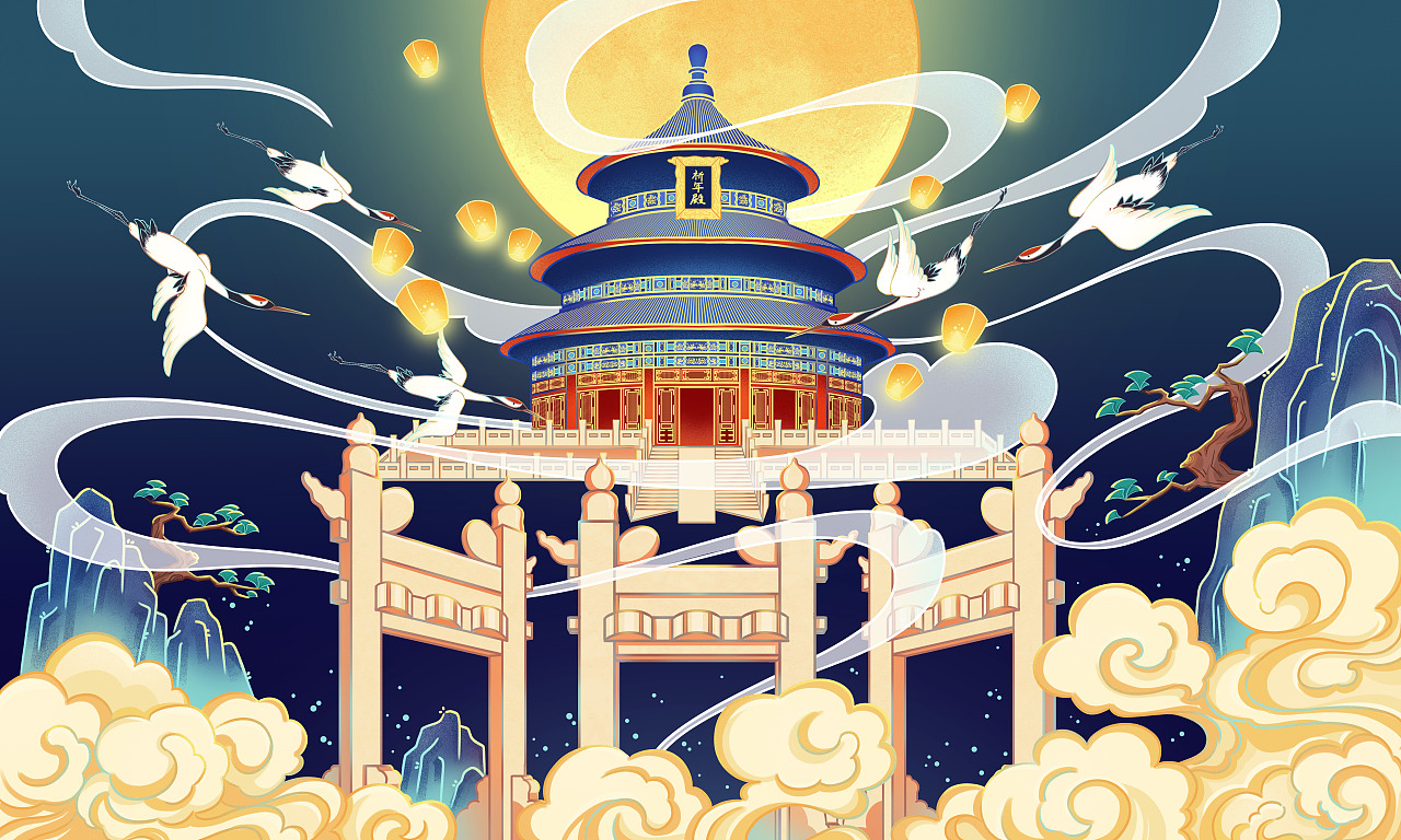 最美天坛|插画|创作习作|hahling - 原创作品 - 站酷 (zcool)