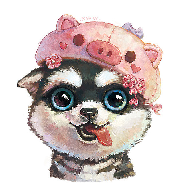 【萌宠by雪娃娃】猪头二哈（图ZMTI2NzA4MDc2） - 商业插画 - 站酷设计师雪娃娃童画原创素材 - 站酷ZCOOL
