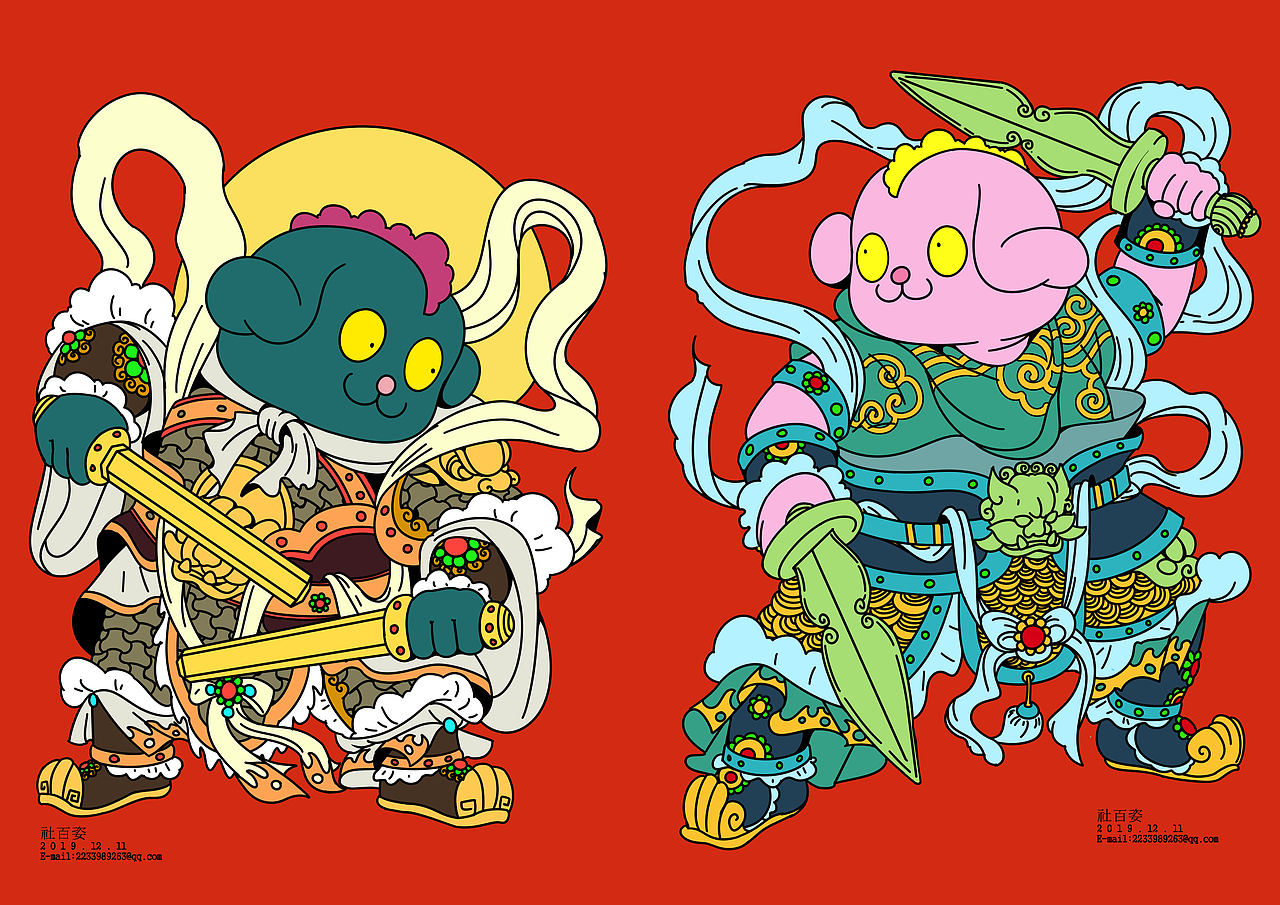 年画/门神合集（图ZMjM3MjI5ODcy） - 商业插画 - 站酷设计师社百姿原创素材 - 站酷ZCOOL